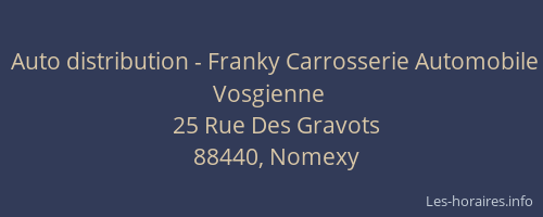 Auto distribution - Franky Carrosserie Automobile Vosgienne