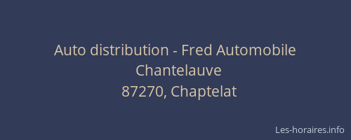 Auto distribution - Fred Automobile