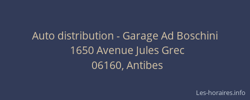 Auto distribution - Garage Ad Boschini