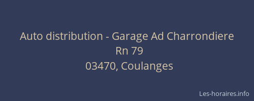 Auto distribution - Garage Ad Charrondiere