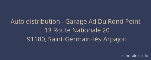Auto distribution - Garage Ad Du Rond Point
