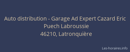 Auto distribution - Garage Ad Expert Cazard Eric