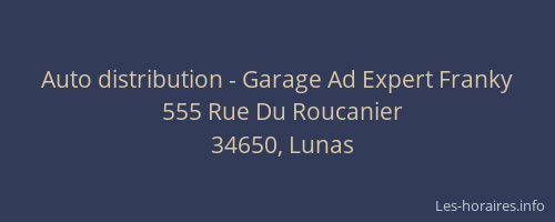 Auto distribution - Garage Ad Expert Franky