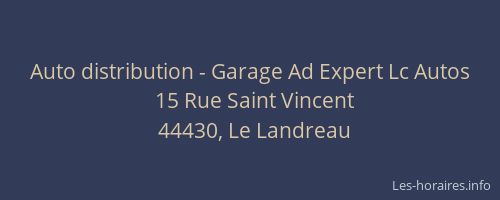 Auto distribution - Garage Ad Expert Lc Autos