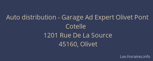 Auto distribution - Garage Ad Expert Olivet Pont Cotelle