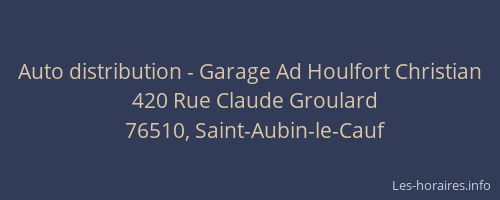 Auto distribution - Garage Ad Houlfort Christian