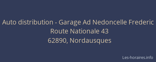 Auto distribution - Garage Ad Nedoncelle Frederic