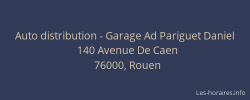Auto distribution - Garage Ad Pariguet Daniel