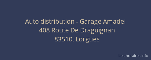 Auto distribution - Garage Amadei