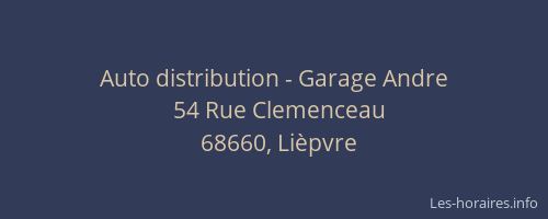 Auto distribution - Garage Andre