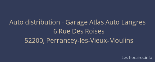 Auto distribution - Garage Atlas Auto Langres