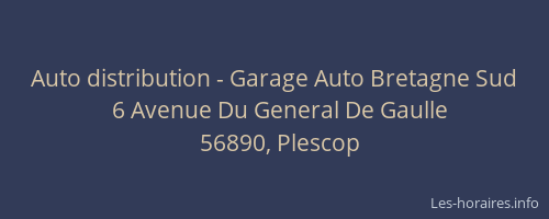 Auto distribution - Garage Auto Bretagne Sud