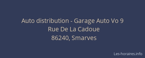 Auto distribution - Garage Auto Vo 9