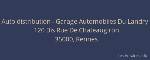 Auto distribution - Garage Automobiles Du Landry