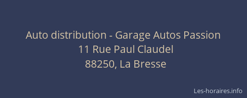 Auto distribution - Garage Autos Passion
