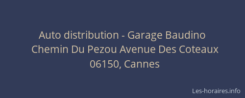 Auto distribution - Garage Baudino