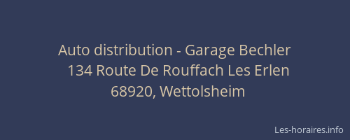 Auto distribution - Garage Bechler