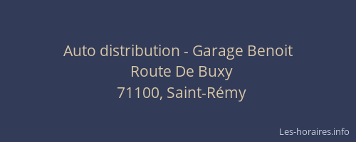 Auto distribution - Garage Benoit