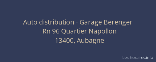 Auto distribution - Garage Berenger