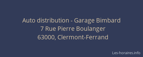 Auto distribution - Garage Bimbard