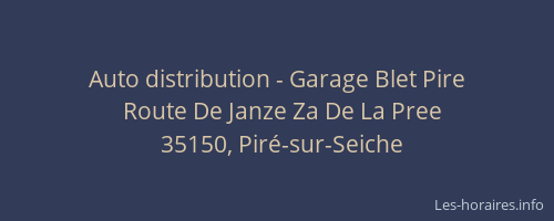 Auto distribution - Garage Blet Pire