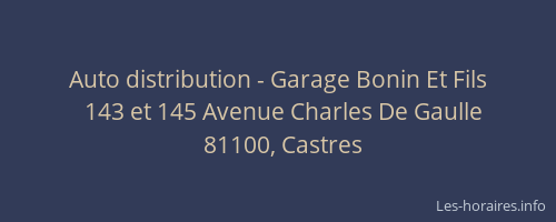 Auto distribution - Garage Bonin Et Fils