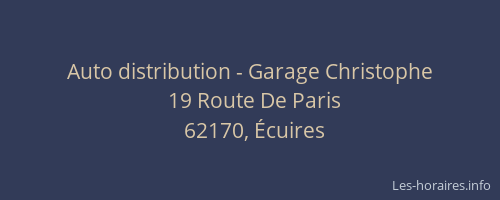 Auto distribution - Garage Christophe