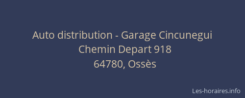 Auto distribution - Garage Cincunegui