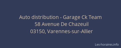 Auto distribution - Garage Ck Team