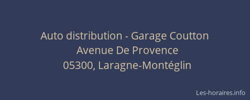 Auto distribution - Garage Coutton