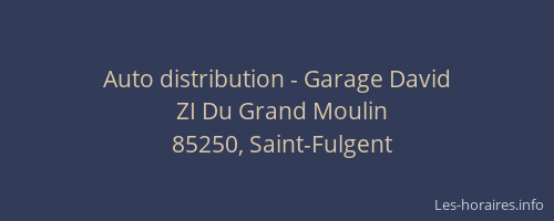 Auto distribution - Garage David