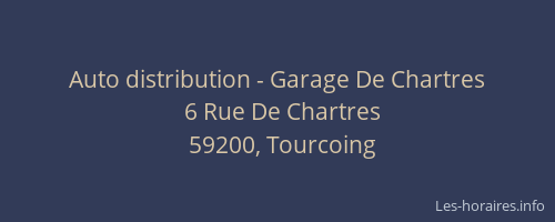 Auto distribution - Garage De Chartres