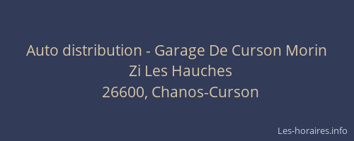 Auto distribution - Garage De Curson Morin