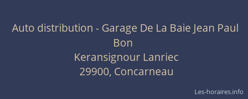 Auto distribution - Garage De La Baie Jean Paul Bon