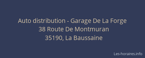Auto distribution - Garage De La Forge