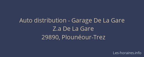 Auto distribution - Garage De La Gare