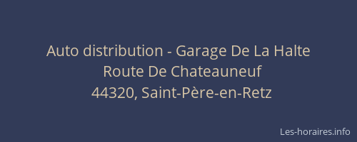 Auto distribution - Garage De La Halte
