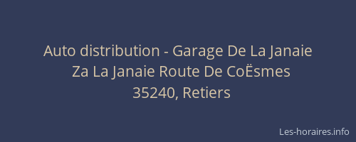 Auto distribution - Garage De La Janaie