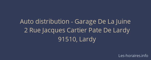 Auto distribution - Garage De La Juine