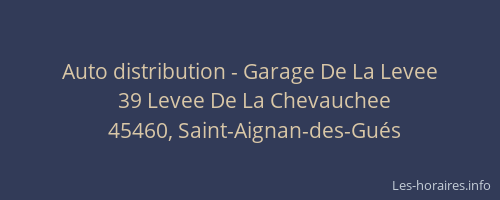 Auto distribution - Garage De La Levee