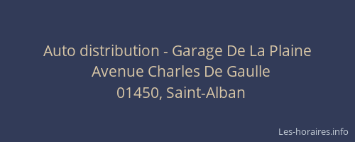 Auto distribution - Garage De La Plaine