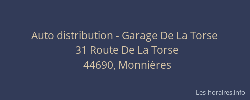 Auto distribution - Garage De La Torse