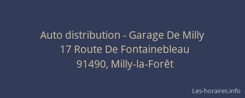 Auto distribution - Garage De Milly
