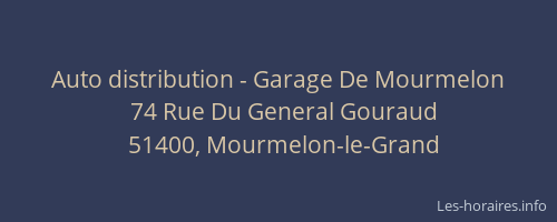 Auto distribution - Garage De Mourmelon