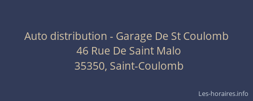 Auto distribution - Garage De St Coulomb