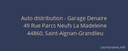 Auto distribution - Garage Denaire