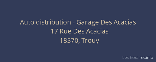 Auto distribution - Garage Des Acacias