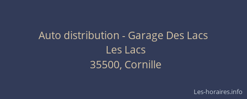 Auto distribution - Garage Des Lacs