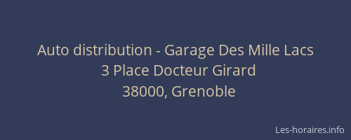 Auto distribution - Garage Des Mille Lacs