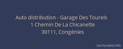 Auto distribution - Garage Des Tourels